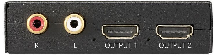 Produktbild: SpeaKa Professional SP-HDS-300 2 Port HDMI-Splitter Ultra HD-f&auml;hig, mit eingebautem Konverter, mit Audio-Ports 3480 x 2160 Pixel Schwarz