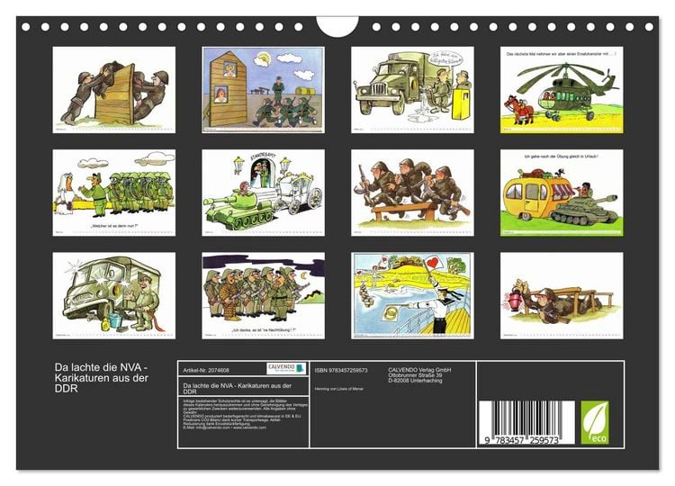 Produktbild: Da lachte die NVA - Karikaturen aus der DDR (Wandkalender 2026 DIN A4 quer), CALVENDO Monatskalender