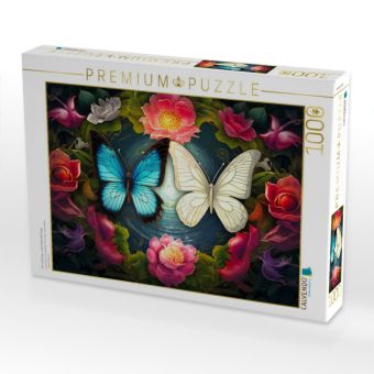 Produktbild: CALVENDO Puzzle Yin und Yang - zwei Schmetterlinge | 1000 Teile Lege-Gr&ouml;&szlig;e 64x48cm Foto-Puzzle f&uuml;r gl&uuml;ckliche Stunden