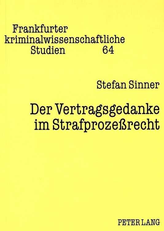Produktbild: Der Vertragsgedanke im Strafproze&szlig;recht
