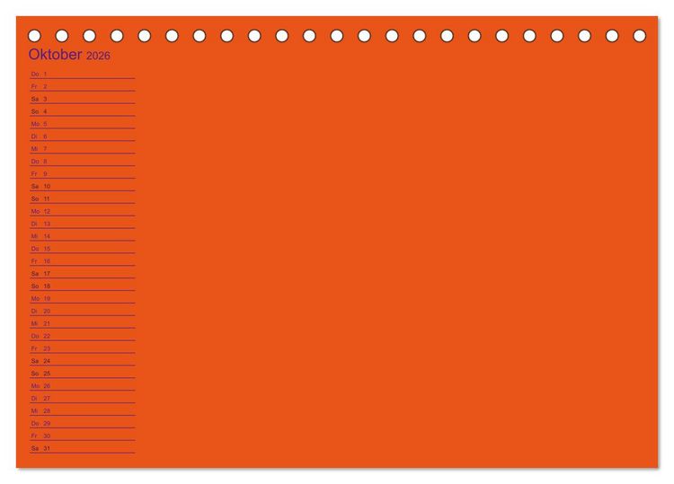 Produktbild: Bastel-Geburtstagskalender orange / Geburtstagskalender (Tischkalender 2026 DIN A5 quer), CALVENDO Monatskalender