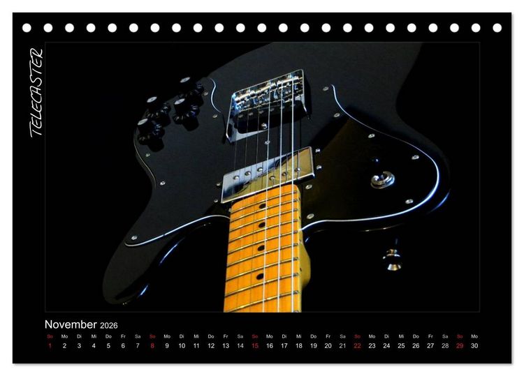 Produktbild: ROCKGITARREN in Szene gesetzt (Tischkalender 2026 DIN A5 quer), CALVENDO Monatskalender