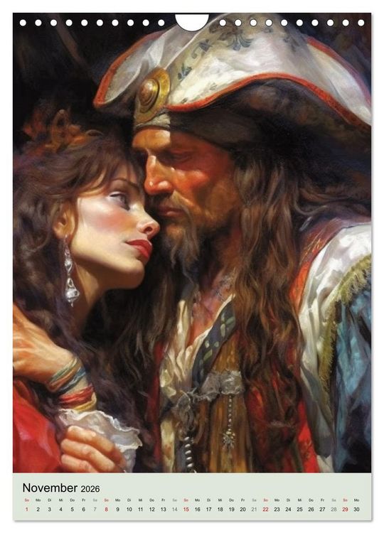Produktbild: Piraten-Fantasy. Wilde Seer&auml;uber-Romantik im Mittelalter (Wandkalender 2026 DIN A4 hoch), CALVENDO Monatskalender