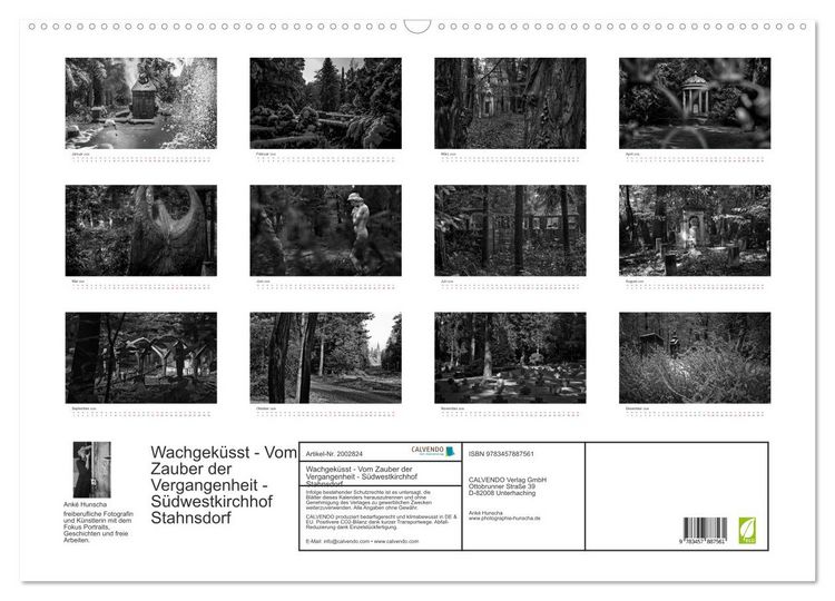 Produktbild: Wachgek&uuml;sst - Vom Zauber der Vergangenheit - S&uuml;dwestkirchhof Stahnsdorf (Wandkalender 2026 DIN A2 quer), CALVENDO Monatskalender