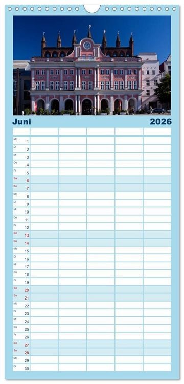 Produktbild: Familienplaner 2026 - Ostseeperle Rostock mit 5 Spalten (Wandkalender, 21 x 45 cm) CALVENDO