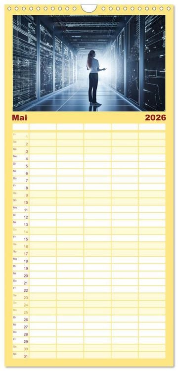 Produktbild: Familienplaner 2026 - Visuelle Reise in die digitale Welt mit 5 Spalten (Wandkalender, 21 x 45 cm) CALVENDO