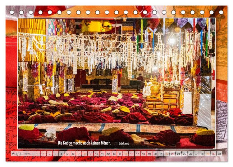 Produktbild: Farben Tibets (Tischkalender 2026 DIN A5 quer), CALVENDO Monatskalender