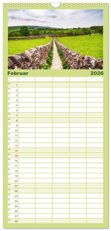 Produktbild: Familienplaner 2026 - Yorkshire - Dales und Coast mit 5 Spalten (Wandkalender, 21 x 45 cm) CALVENDO