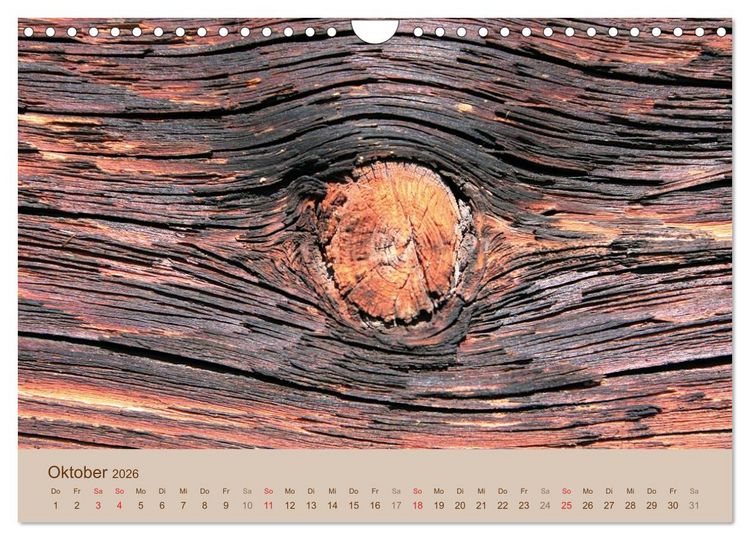 Produktbild: Farben des Holzes (Wandkalender 2026 DIN A4 quer), CALVENDO Monatskalender