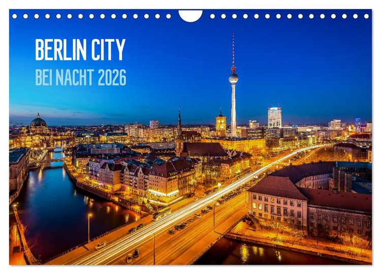 Produktbild: Berlin City bei Nacht (Wandkalender 2026 DIN A4 quer), CALVENDO Monatskalender