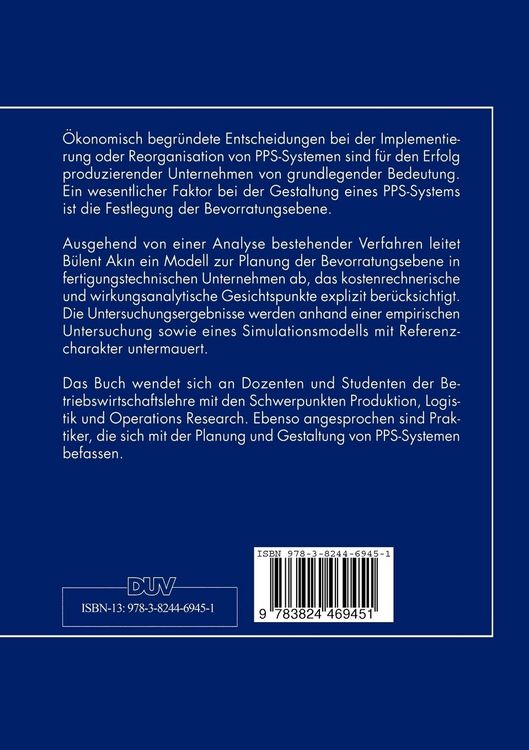 Produktbild: Festlegung der Bevorratungsebene in fertigungstechnischen Unternehmen