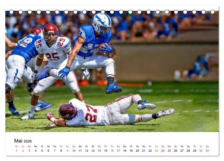 Produktbild: American Football - Touchdown durchs Jahr (Tischkalender 2026 DIN A5 quer), CALVENDO Monatskalender