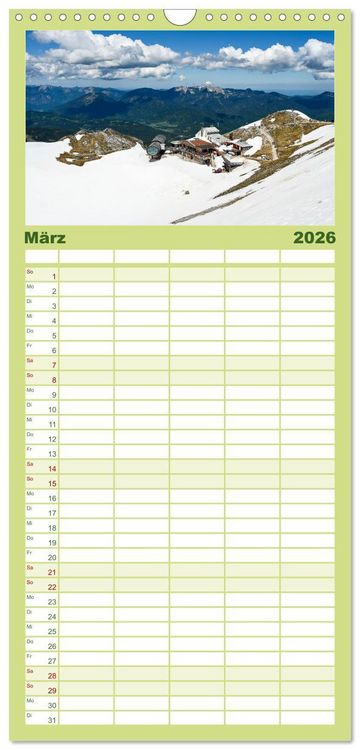 Produktbild: Familienplaner 2026 - Alpenwelten-Zwischen Wetterstein und Karwendel mit 5 Spalten (Wandkalender, 21 x 45 cm) CALVENDO