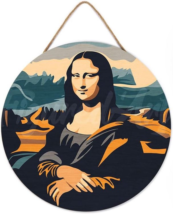 Produktbild: FiguredArt RFA003 - Malen nach Zahlen, Mona Lisa, Holzscheibe (30cm), Malset, Paint by Numbers