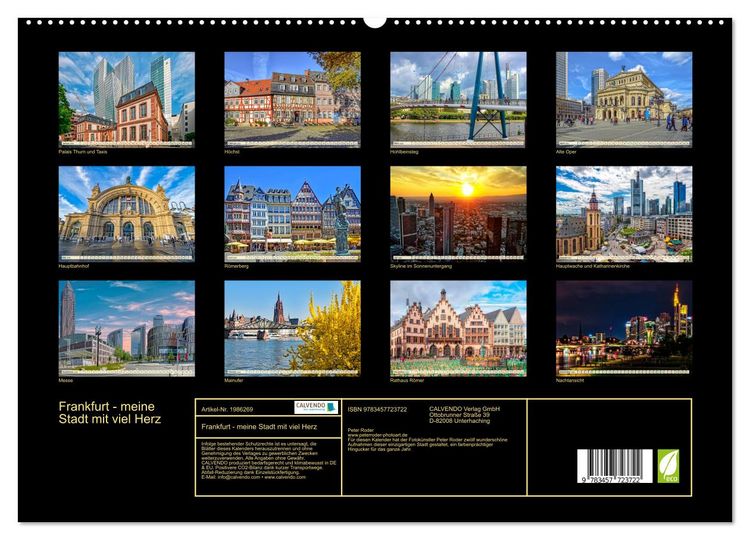 Produktbild: Frankfurt - meine Stadt mit viel Herz (hochwertiger Premium Wandkalender 2026 DIN A2 quer), Kunstdruck in Hochglanz