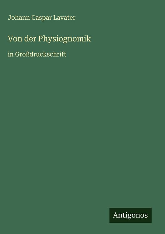 Produktbild: Von der Physiognomik