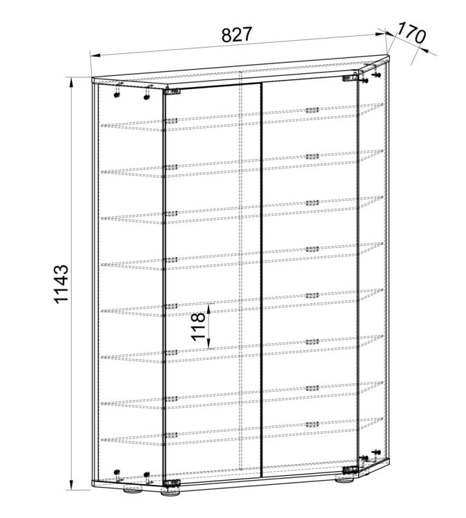 Produktbild: Holz Glas Stand Vitrine Sammelvitrine Cenila XL