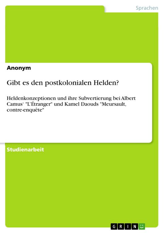 Produktbild: Gibt es den postkolonialen Helden?