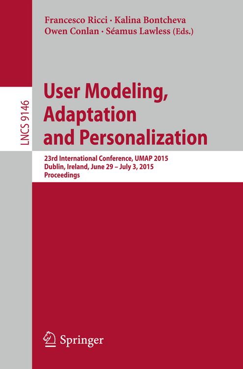 Produktbild: User Modeling, Adaptation and Personalization