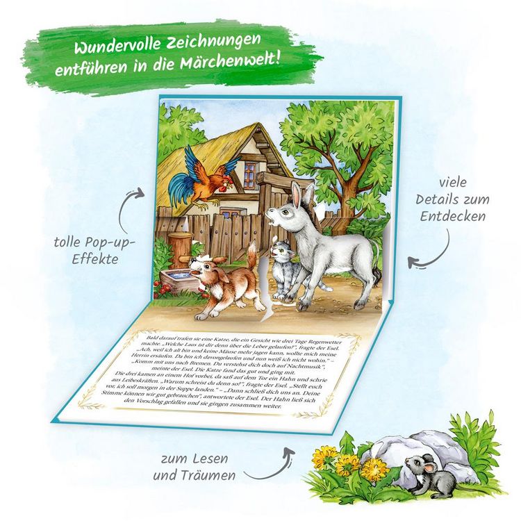 Produktbild: Tr&ouml;tsch M&auml;rchenbuch Pop-up-Buch Die Bremer Stadtmusikanten