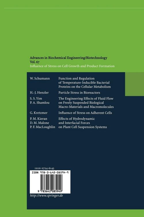 Produktbild: Influence of Stress on Cell Growth and Product Formation