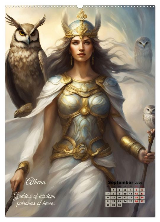 Produktbild: Gods of Greek mythology (High Quality Premium Wall Calendar 2026 DIN A2 portrait),CALVENDO 12 Month Wall Calendar