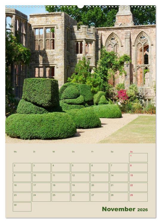 Produktbild: Schl&ouml;sser und G&auml;rten in England (Wandkalender 2026 DIN A2 hoch), CALVENDO Monatskalender