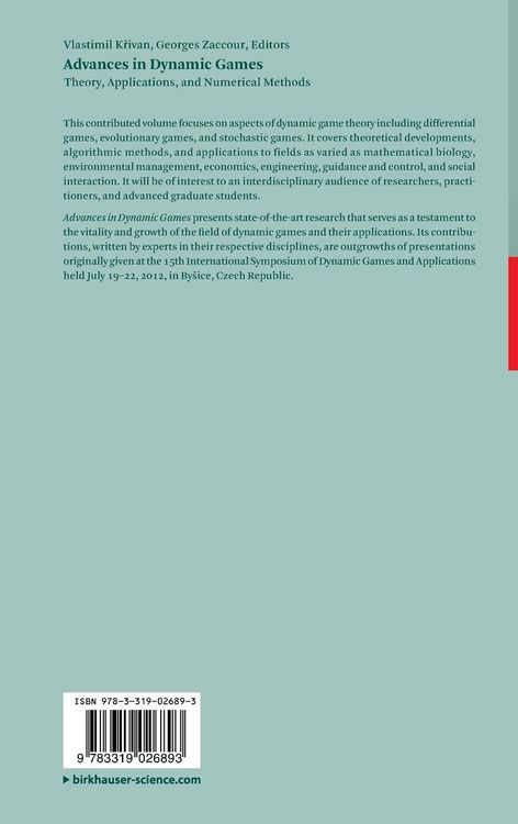 Produktbild: Advances in Dynamic Games