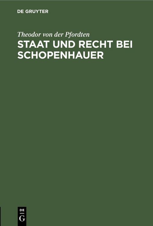 Produktbild: Staat und Recht bei Schopenhauer