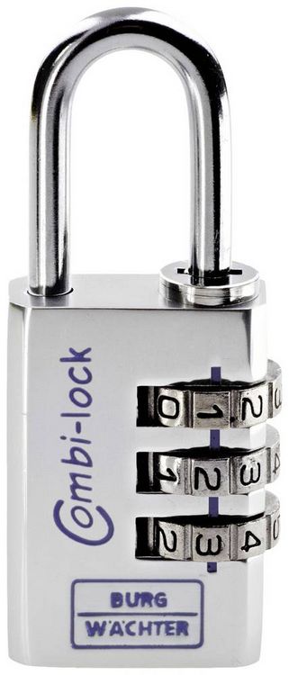 Produktbild: Burg W&auml;chter 3641 Vorh&auml;ngeschloss 30.20mm Alusilber (Chrom) Zahlenschloss
