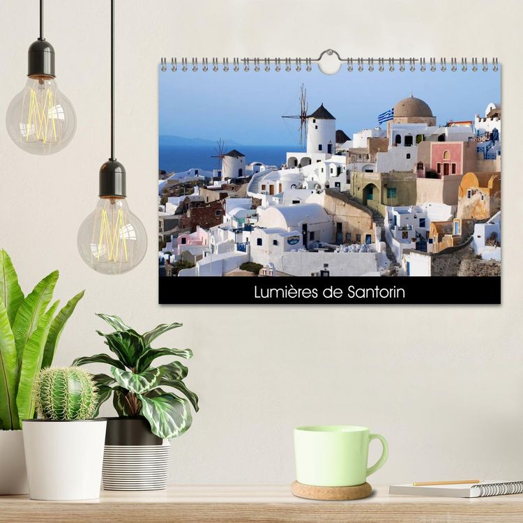 Produktbild: Lumi&egrave;res de Santorin (Calendrier mural 2026 DIN A4 vertical), CALVENDO calendrier mensuel