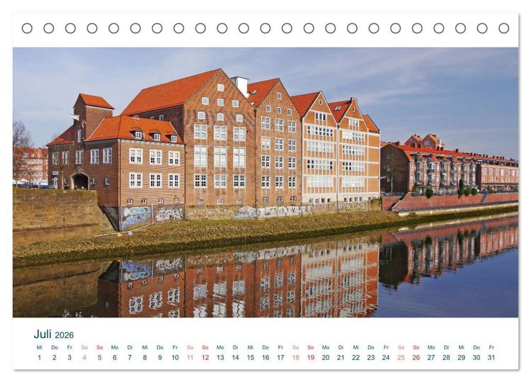 Produktbild: Moin aus Bremen. Herzlich willkommen in unserem Dorf mit Stra&szlig;enbahn (Tischkalender 2026 DIN A5 quer), CALVENDO Monatskalender