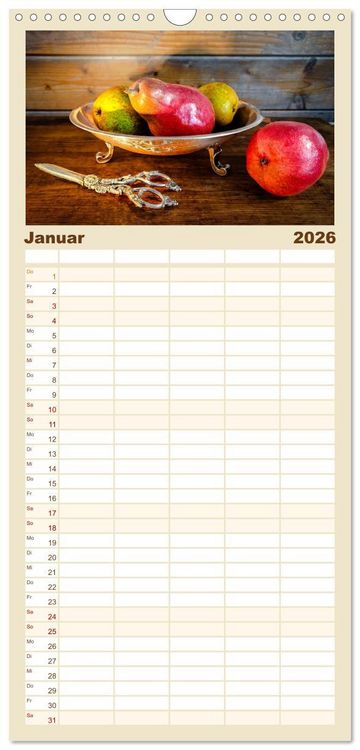 Produktbild: Familienplaner 2026 - Wabi Sabi: All die sch&ouml;nen alten Dinge mit 5 Spalten (Wandkalender, 21 x 45 cm) CALVENDO