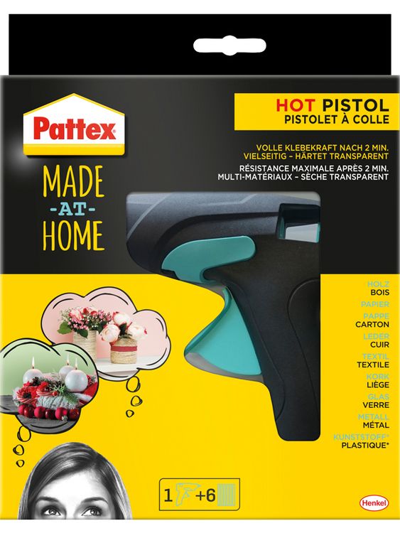Produktbild: Pattex Hot Pistol, Hei&szlig;klebepistole, 1 Pistole + 6 Sticks, 9H PMHHP