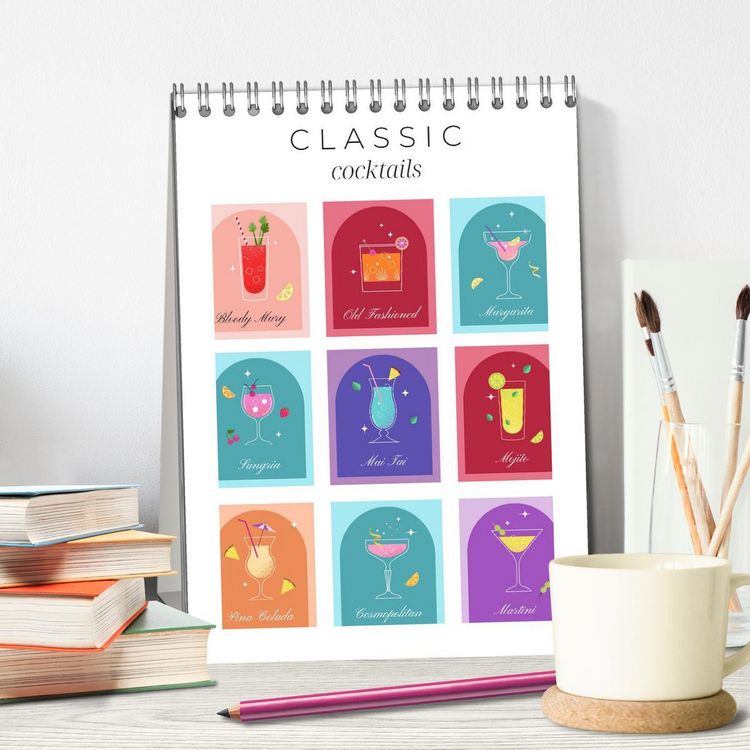 Produktbild: Classic Cocktails (Desk Calendar 2026 DIN A5 portrait), CALVENDO 12 Month DeskCalendar