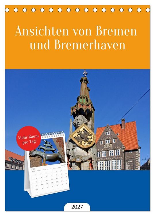 Produktbild: Tischplaner 2027 - Ansichten von Bremen und Bremerhaven (A5 Tischkalender zum Aufstellen) CALVENDO