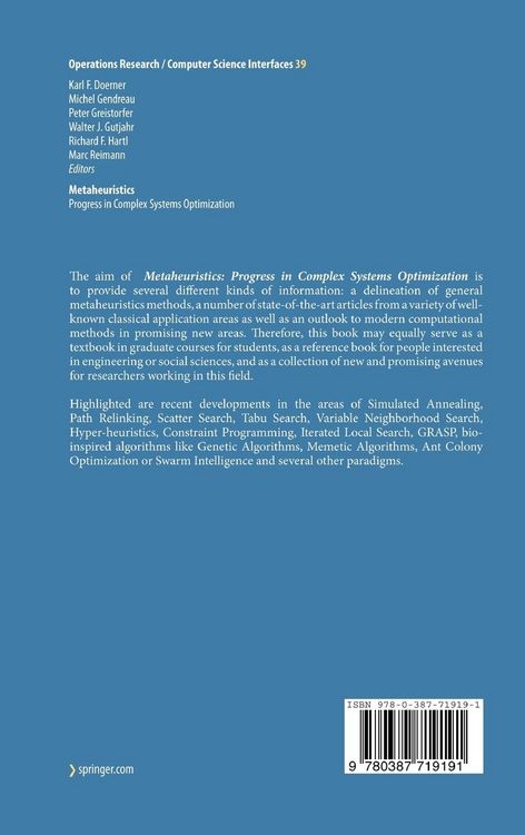 Produktbild: Metaheuristics