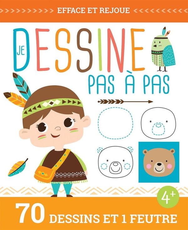 Produktbild: Je dessine pas &agrave; pas : 70 dessins et 1 feutre 4+