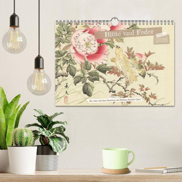 Produktbild: Bl&uuml;te und Feder (Wandkalender 2026 DIN A4 quer), CALVENDO Monatskalender