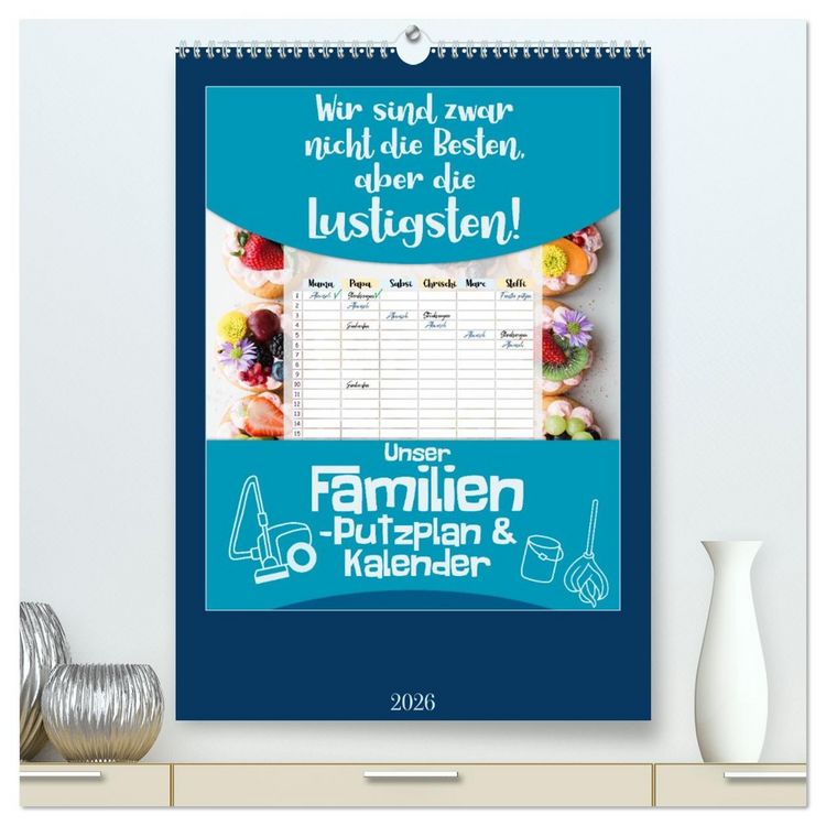 Produktbild: Unser Familien-Putzplan & Kalender 2026 (hochwertiger Premium Wandkalender 2026 DIN A2 hoch), Kunstdruck in Hochglanz