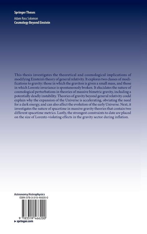 Produktbild: Cosmology Beyond Einstein