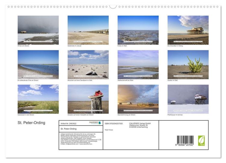 Produktbild: St. Peter-Ording (hochwertiger Premium Wandkalender 2027 DIN A2 quer), Kunstdruck in Hochglanz
