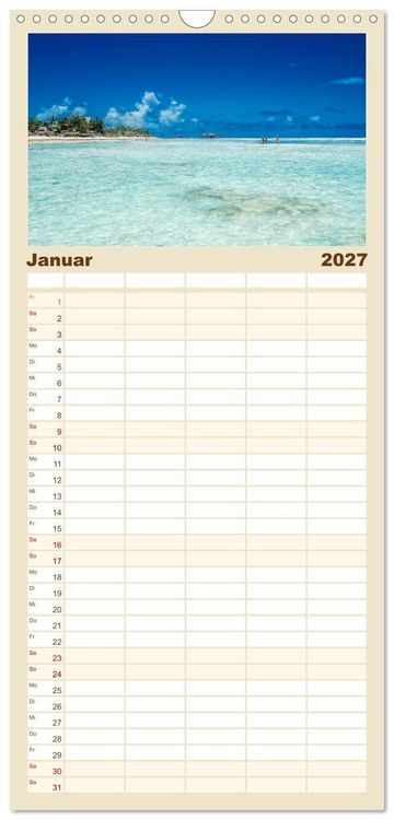 Produktbild: Familienplaner 2027 - Karibu Sansibar mit 5 Spalten (Wandkalender, 21 x 45 cm) CALVENDO