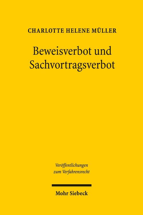 Produktbild: Beweisverbot und Sachvortragsverbot