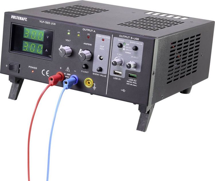 Produktbild: VOLTCRAFT VLP-1303 USB Labornetzger&auml;t, einstellbar 0 - 30 V 0.01 - 3 A 123 W OVP Anzahl Ausg&auml;nge 3 x