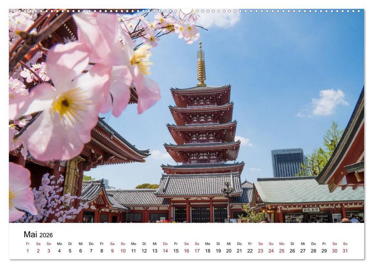 Produktbild: Tokio Kalender mit historischen Tempeln und Schreinen (Wandkalender 2026 DIN A2 quer), CALVENDO Monatskalender