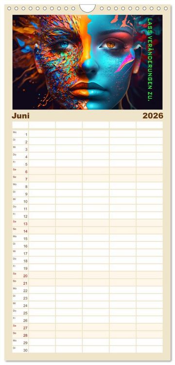 Produktbild: Familienplaner 2026 - Inneres Gleichgewicht mit 5 Spalten (Wandkalender, 21 x 45 cm) CALVENDO
