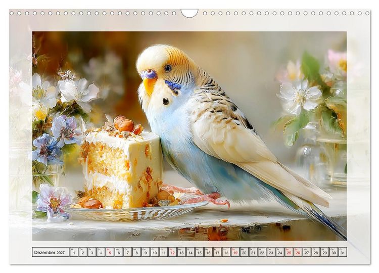 Produktbild: Wellensittiche. Fr&ouml;hliche Seelen auf der Terrasse (Wandkalender 2027 DIN A3 quer), CALVENDO Monatskalender