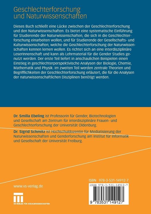Produktbild: Geschlechterforschung und Naturwissenschaften
