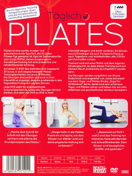 Produktbild: T&auml;glich Pilates [3 DVDs]